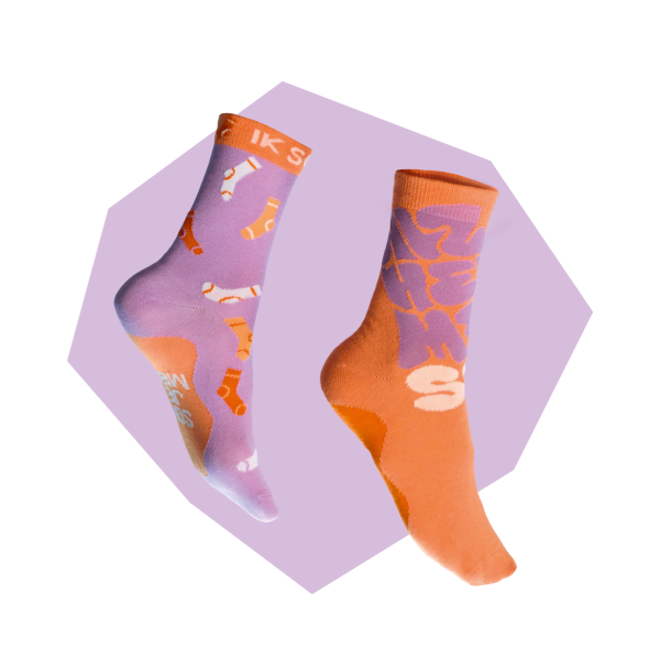 Alzheimer Socks 2025 – Sok je mee (Oranje/Paars)